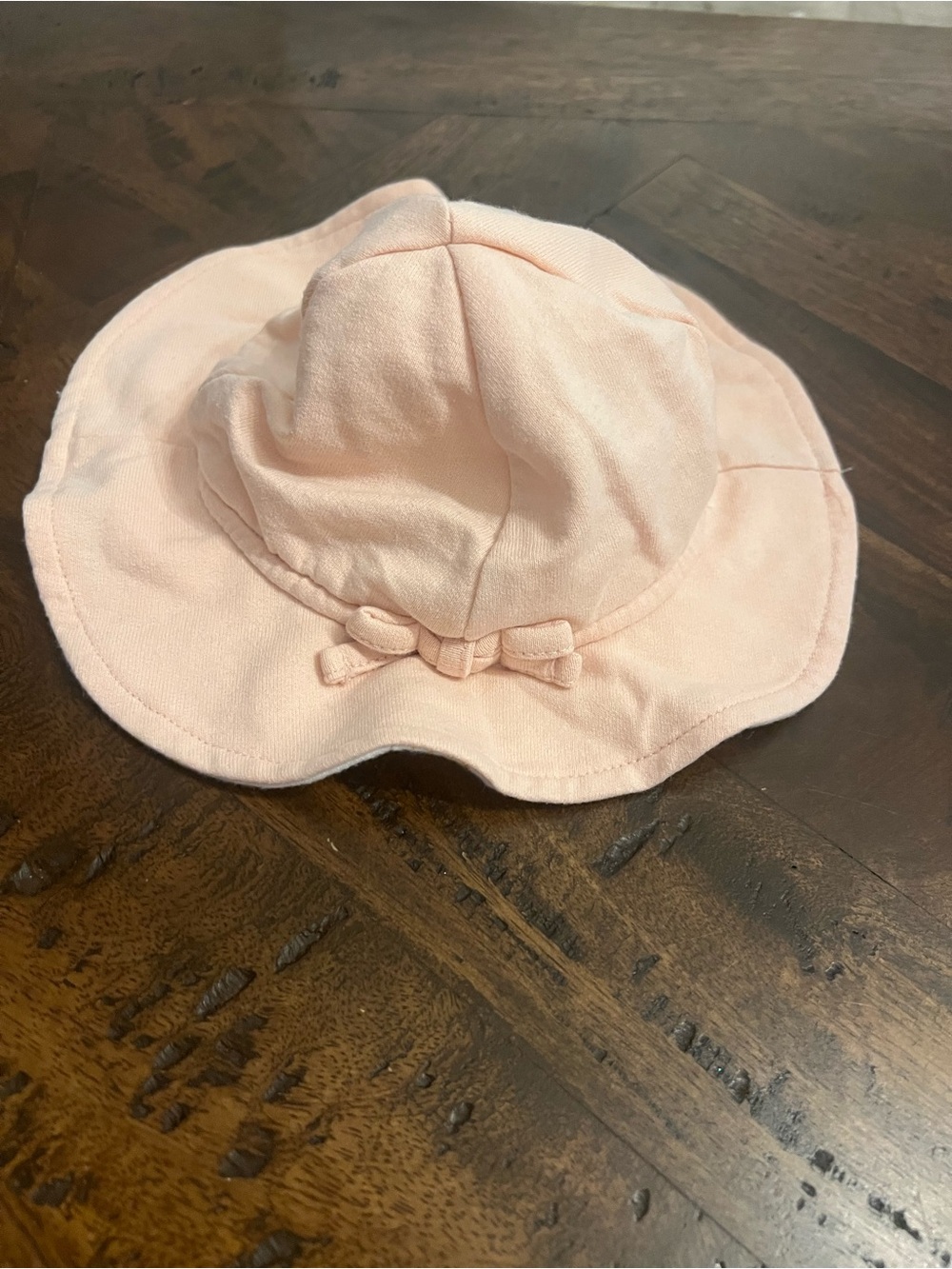 Organic Cotton Baby Sun Hat with Bow - Pink and Butterfly